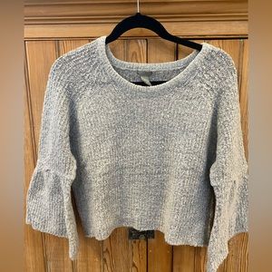 ** SOLD ** Charlotte Russe, Short grey bell sleeve sweater, size S